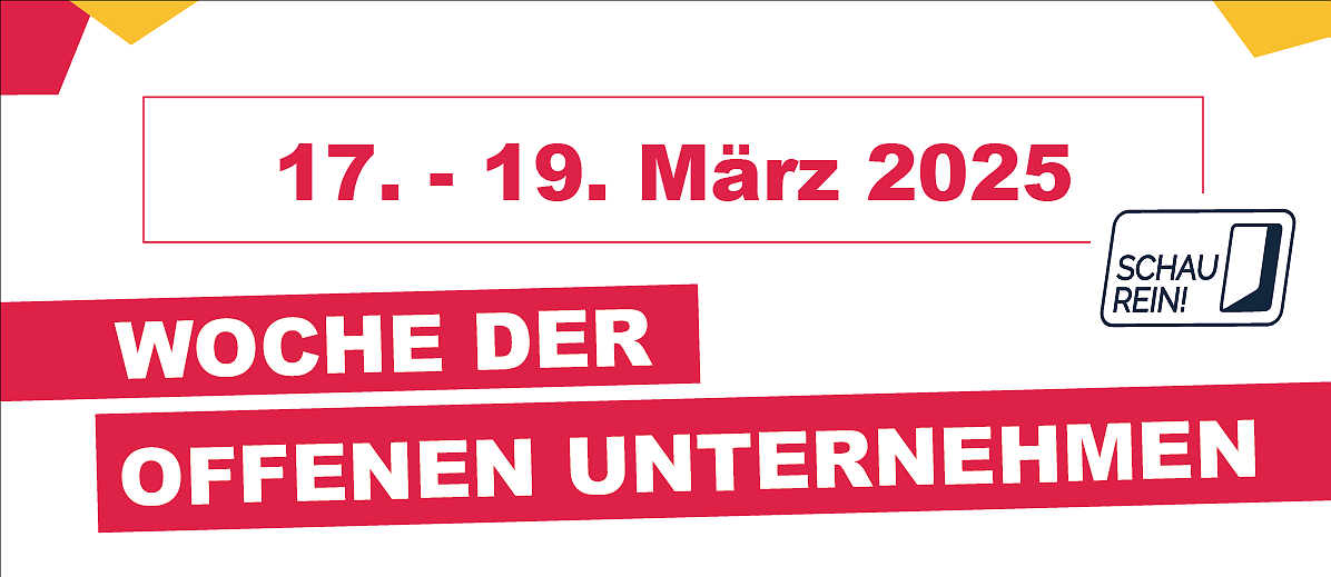 Grafik mit Datum und Text Woche der offenen Unternehmen (Foto: Ratio Mobil)