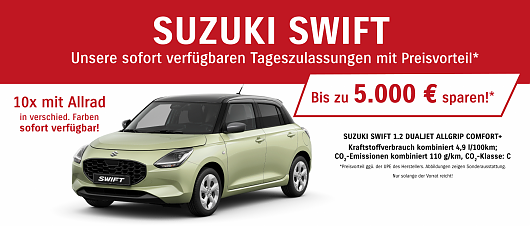 Suzuki Tageszulassungen mit Preisvorteil